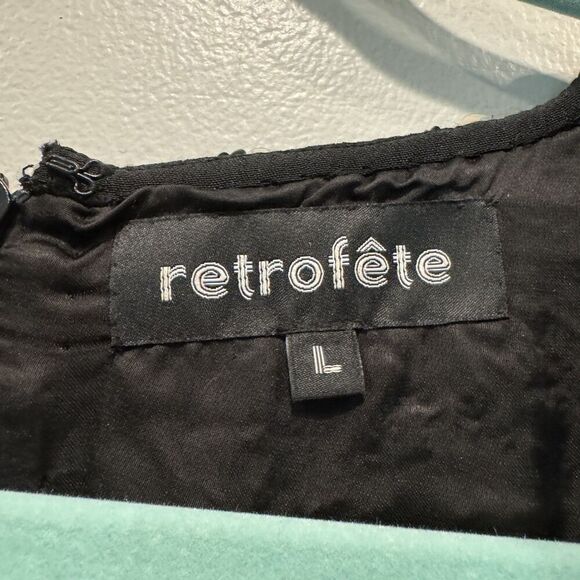 NWOT Retrofete Dress Full Sequin Summer Party Black Long Sleeve Women sz Large - Picture 6 of 12